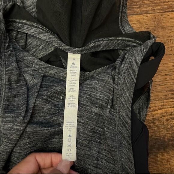 Women's LULULEMON Work The Circuit Tank Heathered Black/Black size 6 - Picture 4 of 9